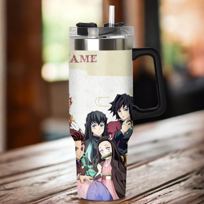 Demon Slayer Anime Custom Stanley Quencher 40Oz Stainless Steel Tumbler With Handle - Image 2