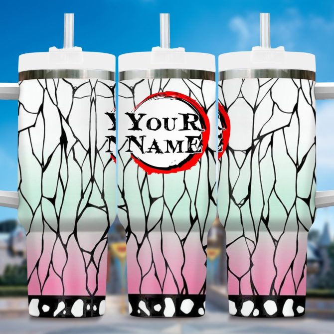 Demon Slayer Anime Custom Stanley Quencher 40Oz Stainless Steel Tumbler With Handle