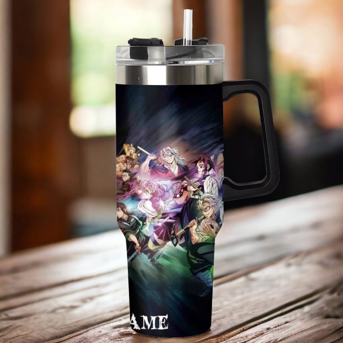 Demon Slayer Anime Custom Stanley Quencher 40Oz Stainless Steel Tumbler With Handle - Image 2