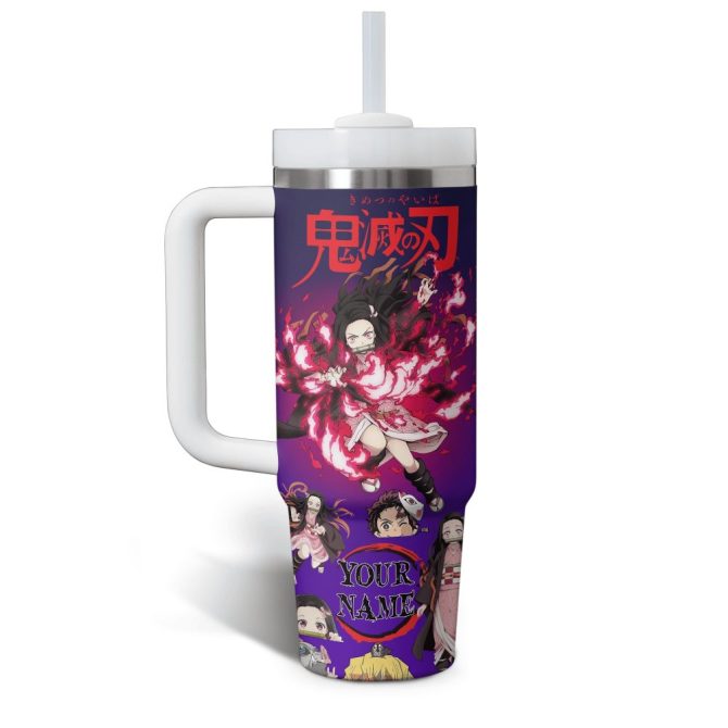 Demon Slayer Anime Custom Stanley Quencher 40Oz Stainless Steel Tumbler With Handle - Image 2