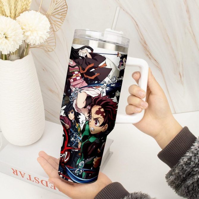 Demon Slayer Anime Kimetsu No Yaiba Anime Custom Stanley Quencher 40Oz Stainless Steel Tumbler - Image 2
