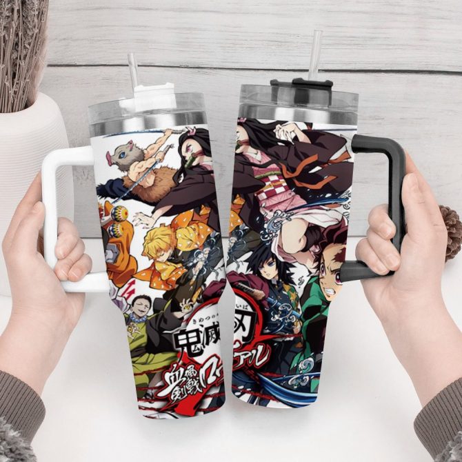 Demon Slayer Anime Kimetsu No Yaiba Anime Custom Stanley Quencher 40Oz Stainless Steel Tumbler - Image 4