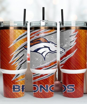 Denver Broncos Nfl Custom Stanley Quencher 40Oz Stainless Steel Tumbler With Handle