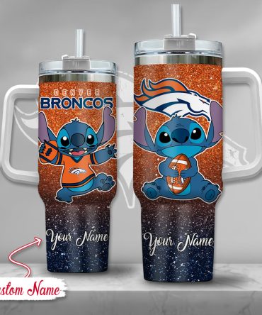 Denver Broncos Nfl Custom Stanley Quencher 40Oz Stainless Steel Tumbler With Handle