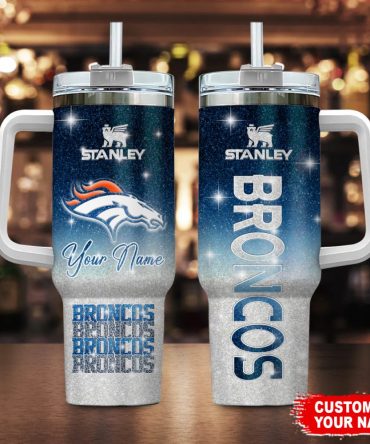 Denver Broncos Nfl Custom Stanley Quencher 40Oz Stainless Steel Tumbler With Handle