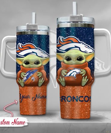 Denver Broncos Nfl Custom Stanley Quencher 40Oz Stainless Steel Tumbler With Handle