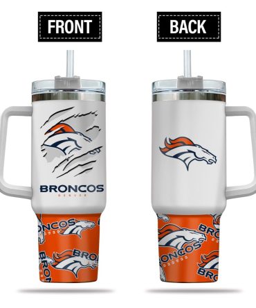 Denver Broncos Nfl Custom Stanley Quencher 40Oz Stainless Steel Tumbler With Handle