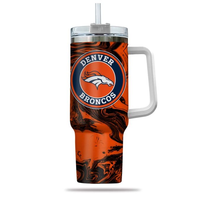 Denver Broncos Nfl Custom Stanley Quencher 40Oz Stainless Steel Tumbler With Handle - Image 2