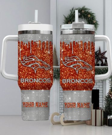 Denver Broncos Nfl Custom Stanley Quencher 40Oz Stainless Steel Tumbler With Handle