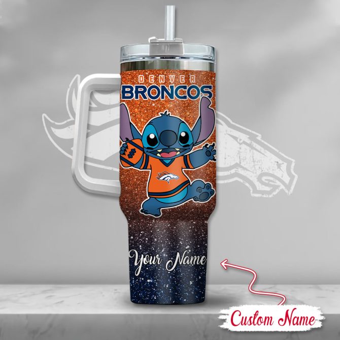 Denver Broncos Nfl Custom Stanley Quencher 40Oz Stainless Steel Tumbler With Handle - Image 3