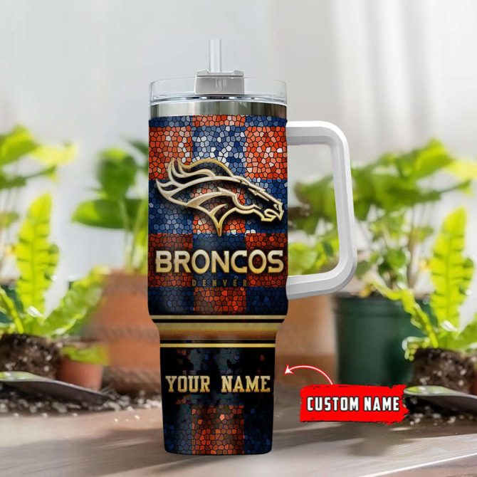 Denver Broncos Nfl Custom Stanley Quencher 40Oz Stainless Steel Tumbler With Handle - Image 2