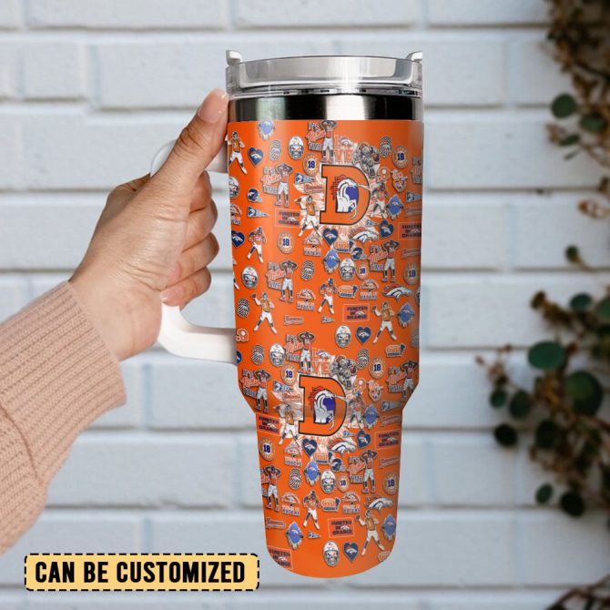 Denver Broncos Nfl Custom Stanley Quencher 40Oz Stainless Steel Tumbler With Handle - Image 3