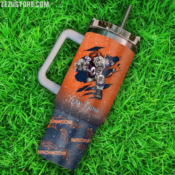 Denver Broncos Nfl Custom Stanley Quencher 40Oz Stainless Steel Tumbler With Handle - Image 3