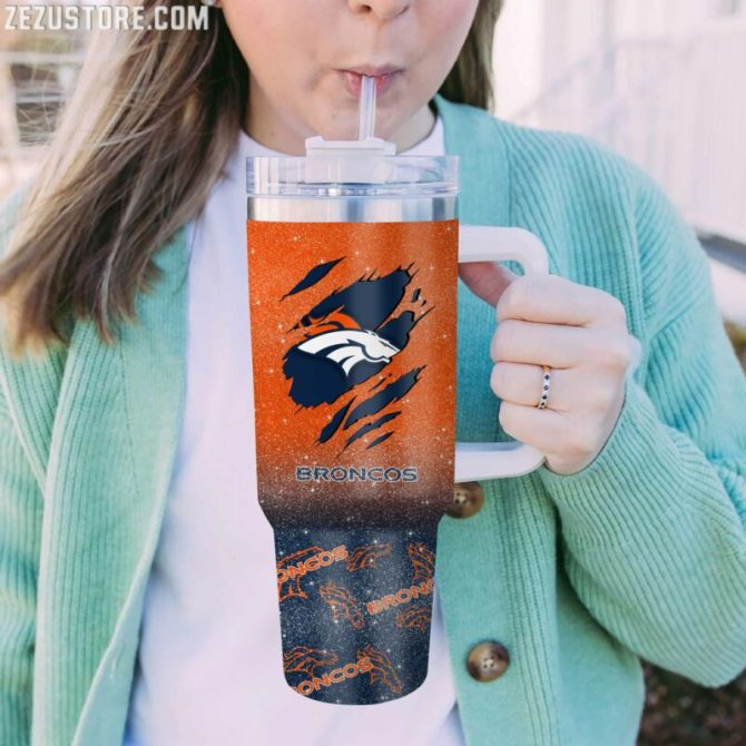 Denver Broncos Nfl Custom Stanley Quencher 40Oz Stainless Steel Tumbler With Handle - Image 2