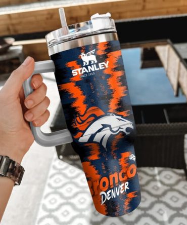 Denver Broncos Nfl Custom Stanley Quencher 40Oz Stainless Steel Tumbler With Handle