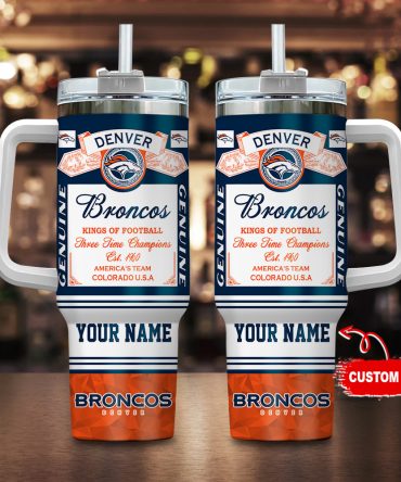 Denver Broncos Nfl Custom Stanley Quencher 40Oz Stainless Steel Tumbler With Handle