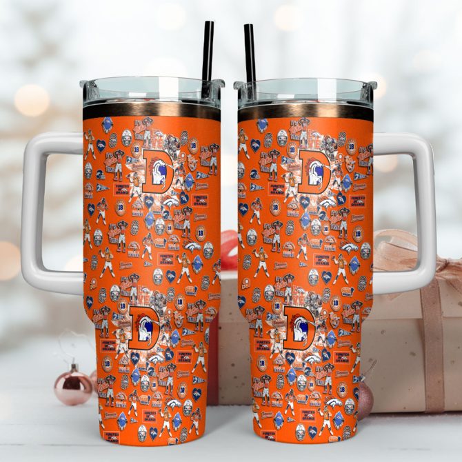 Denver Broncos Nfl Custom Stanley Quencher 40Oz Stainless Steel Tumbler With Handle - Image 4