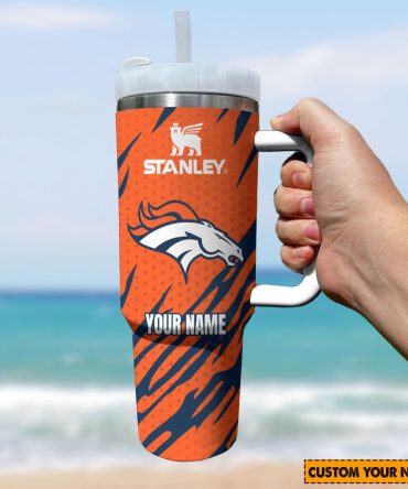 Denver Broncos Nfl Custom Stanley Quencher 40Oz Stainless Steel Tumbler With Handle