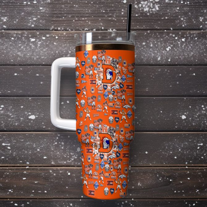 Denver Broncos Nfl Custom Stanley Quencher 40Oz Stainless Steel Tumbler With Handle - Image 2
