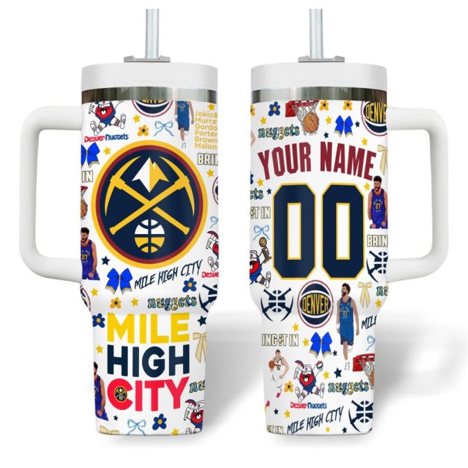Denver Nuggets Nba Custom Stanley Quencher 40Oz Stainless Steel Tumbler - Image 2