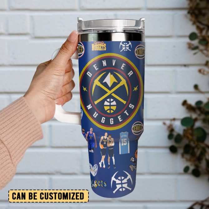Denver Nuggets Nba Sports Custom Stanley Quencher 40Oz Stainless Steel Tumbler With Handle - Image 3