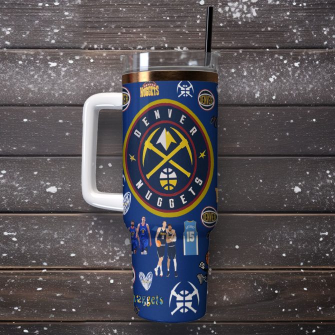 Denver Nuggets Nba Sports Custom Stanley Quencher 40Oz Stainless Steel Tumbler With Handle - Image 2
