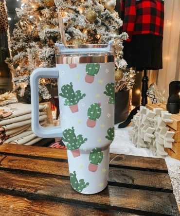 Desert Cactus Custom Stanley Quencher 40Oz Stainless Steel Tumbler