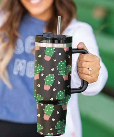Desert Cactus Custom Stanley Quencher 40Oz Stainless Steel Tumbler