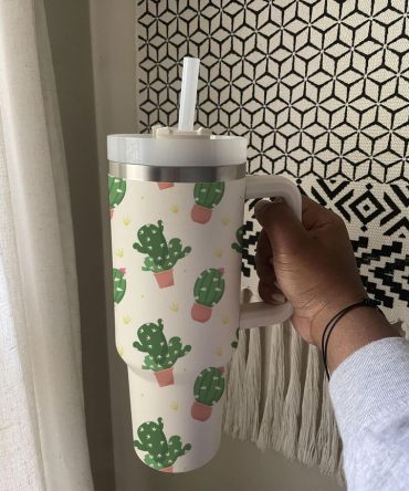Desert Cactus Custom Stanley Quencher 40Oz Stainless Steel Tumbler