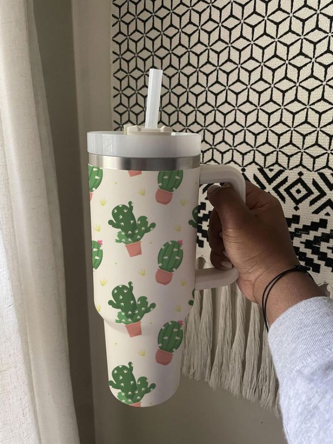 Desert Cactus Custom Stanley Quencher 40Oz Stainless Steel Tumbler