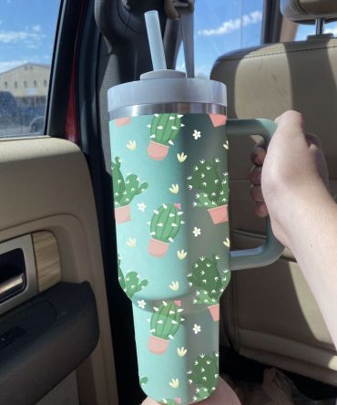 Desert Cactus Custom Stanley Quencher 40Oz Stainless Steel Tumbler