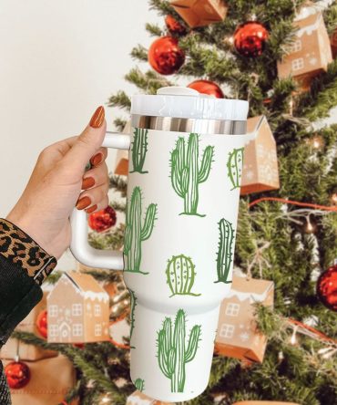 Desert Cactus Custom Stanley Quencher 40Oz Stainless Steel Tumbler