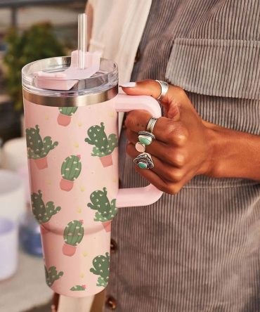 Desert Cactus Custom Stanley Quencher 40Oz Stainless Steel Tumbler