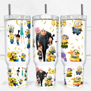 Despicable Me Cartoon Custom Stanley Quencher 40Oz Stainless Steel Tumbler With Handle