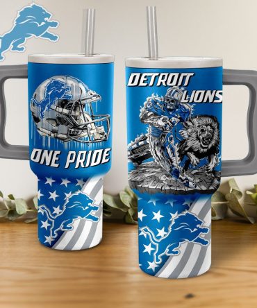 Detroit Lions Nfl Custom Stanley Quencher 40Oz Stainless Steel