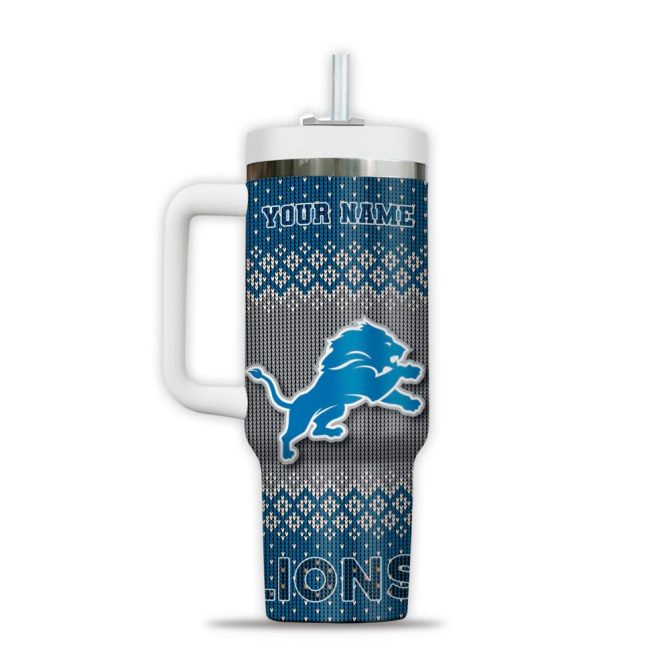 Detroit Lions Nfl Custom Stanley Quencher 40Oz Stainless Steel Tumbler - Image 3