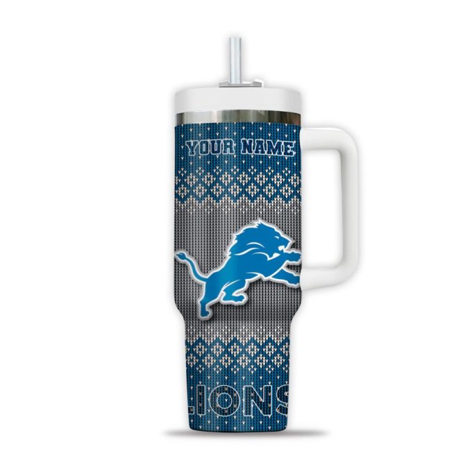 Detroit Lions Nfl Custom Stanley Quencher 40Oz Stainless Steel Tumbler - Image 2