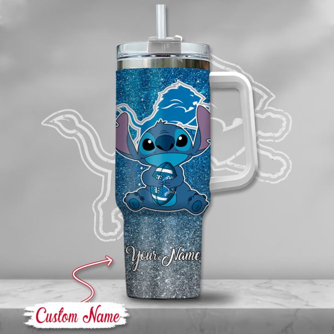 Detroit Lions Nfl Custom Stanley Quencher 40Oz Stainless Steel Tumbler With Handle - Image 2