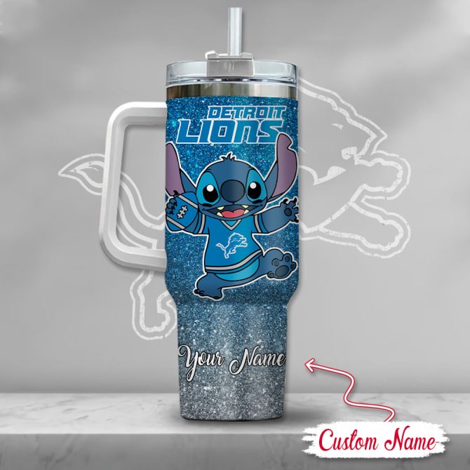 Detroit Lions Nfl Custom Stanley Quencher 40Oz Stainless Steel Tumbler With Handle - Image 3