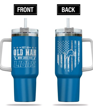Detroit Lions Nfl Custom Stanley Quencher 40Oz Stainless Steel Tumbler With Handle