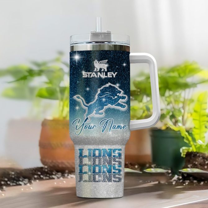 Detroit Lions Nfl Custom Stanley Quencher 40Oz Stainless Steel Tumbler With Handle - Image 2