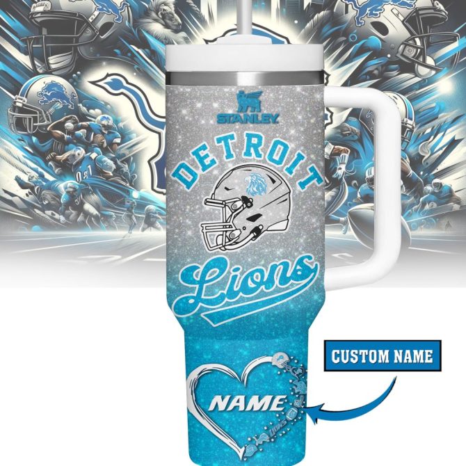 Detroit Lions Nfl Sports Custom Stanley Quencher 40Oz Stainless Steel Tumbler With Handle - Image 2