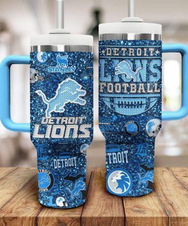 Detroit Lions Nfl Sports Custom Stanley Quencher 40Oz Stainless Steel Tumbler With Handle