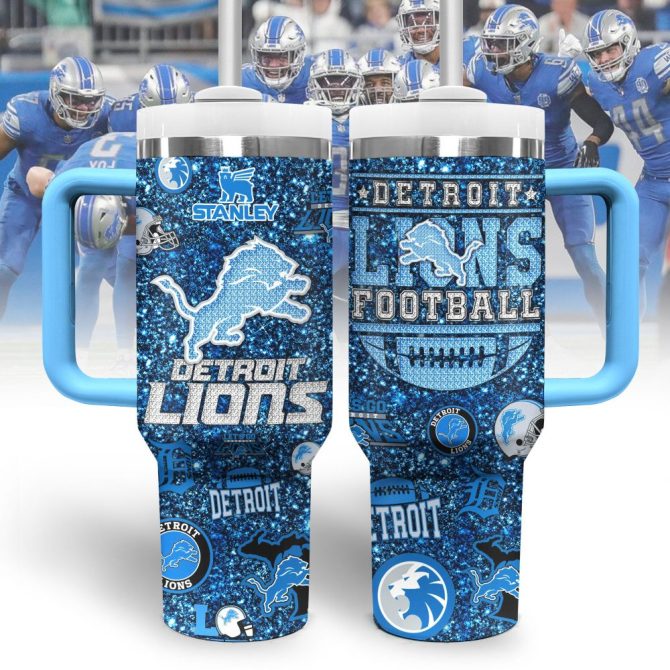 Detroit Lions Nfl Sports Custom Stanley Quencher 40Oz Stainless Steel Tumbler With Handle - Image 2