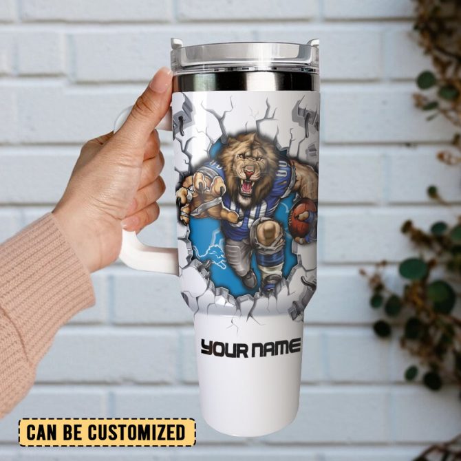 Detroit Lions Nfl Sports Custom Stanley Quencher 40Oz Stainless Steel Tumbler With Handle - Image 3