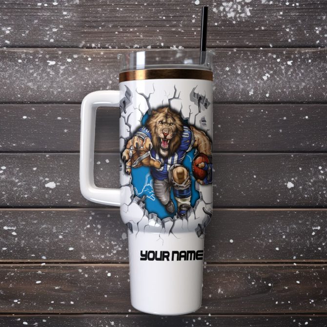 Detroit Lions Nfl Sports Custom Stanley Quencher 40Oz Stainless Steel Tumbler With Handle - Image 2