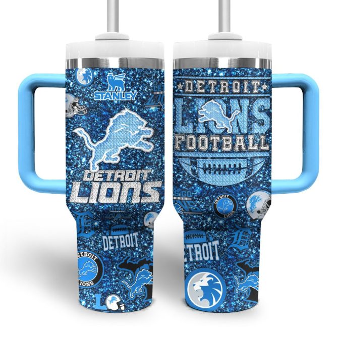Detroit Lions Nfl Sports Custom Stanley Quencher 40Oz Stainless Steel Tumbler With Handle - Image 3