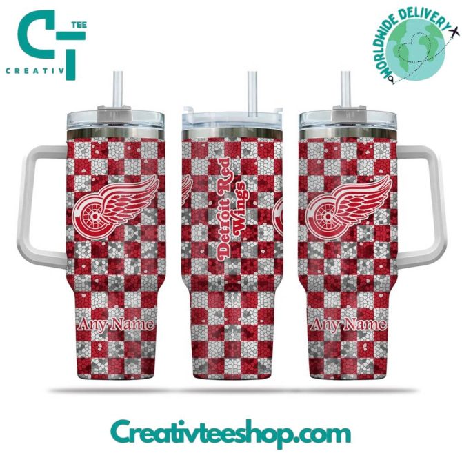 Detroit Red Wings Nhl Custom Stanley Quencher 40Oz Stainless Steel Tumbler With Handle