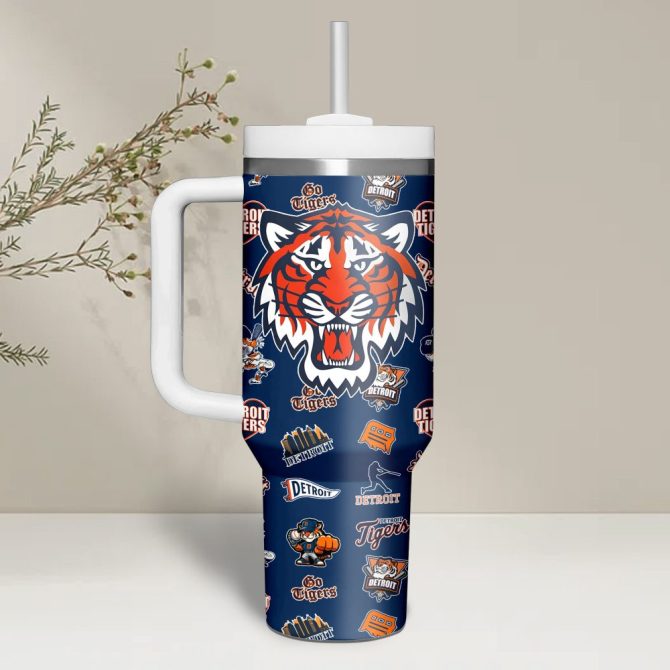 Detroit Tigers Mlb Custom Stanley Quencher 40Oz Stainless Steel - Image 2