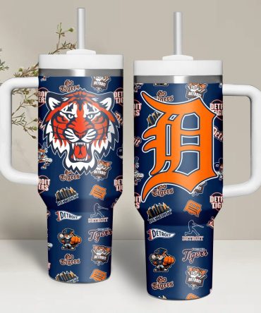 Detroit Tigers Mlb Custom Stanley Quencher 40Oz Stainless Steel